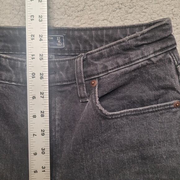Abercrombie & Fitch Jeans Womens 27 4R Black Denim High Rise Mom Jean - Picture 7 of 8